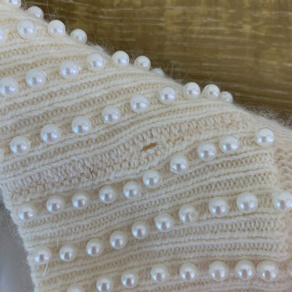 Vintage Jubiana Stylist angora open front cardigan pearl beaded medium - Picture 8 of 10